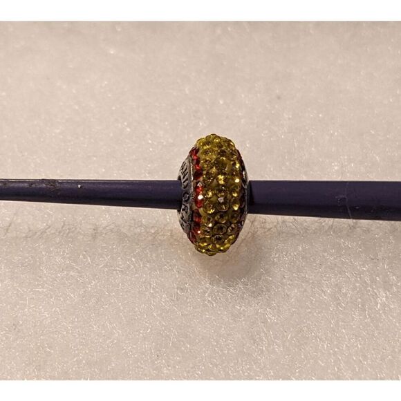 AUTHENTIC PANDORA RARE & RETIRED Red & Yellow stone adorned bead - Picture 4 of 4